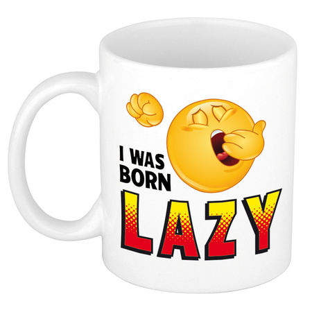 I was born lazy colleague white mug 300 ml