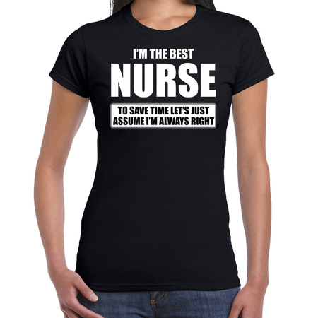 I'm the best nurse t-shirt zwart dames - De beste verpleegster / zuster cadeau