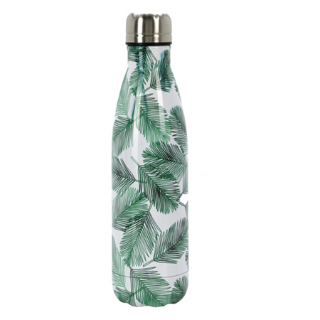 Insulated jug - stainless steel - 500 ml - green leaves print