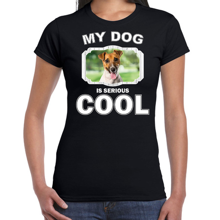 Jack russel dog t-shirt my dog is serious cool black for women