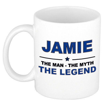 Jamie The man, The myth the legend cadeau koffie mok / thee beker 300 ml
