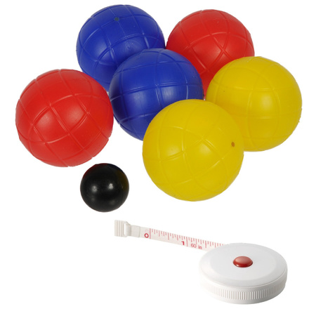 Jeu de boules set with 6 balls + compact measuring tape 1.5 meters