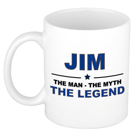 Jim The man, The myth the legend cadeau koffie mok / thee beker 300 ml