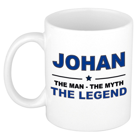 Johan The man, The myth the legend cadeau koffie mok / thee beker 300 ml