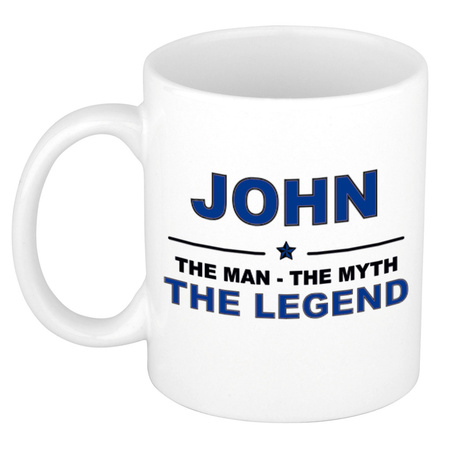 John The man, The myth the legend cadeau koffie mok / thee beker 300 ml