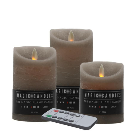 Candle set 3 beige LED candles with remote control