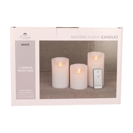 Candle set 3 white LED candles with remote control