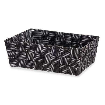 Set van 5x stuks Kast/badkamer opbergmandjes zwart in 2 formaten