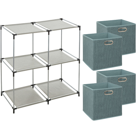 Closet baskets set 4x - iceblue - 29L - In metal storage cabinet 67 x 68 cm.
