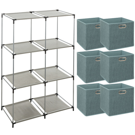 Closet baskets set 6x - iceblue - 29L - In metal storage cabinet 68 x 98 cm.