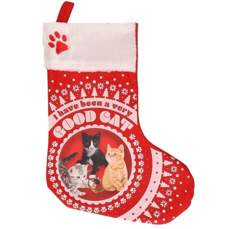 Cat christmas stocking I have been a very good cat 37 cm