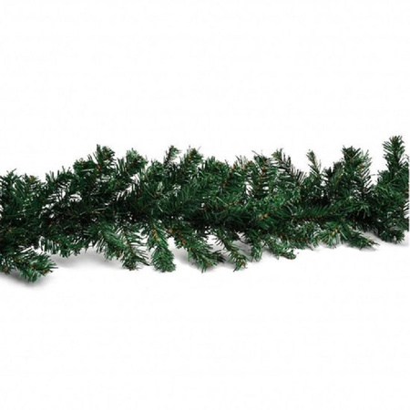 Green pine garland 270 cm with warm white lights