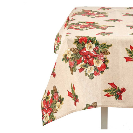 Christmas table tablecloth cotton/polyester 140 x 180 cm