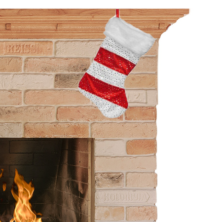 Christmas stocking red and white 43 cm