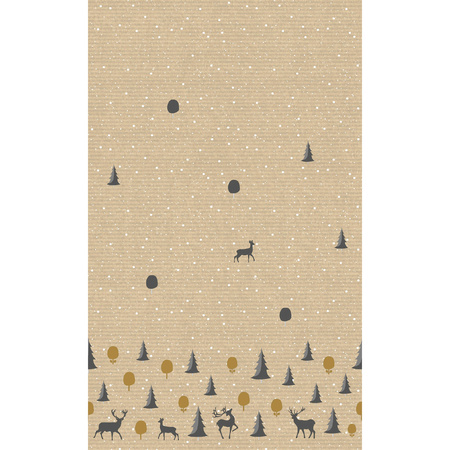 Christmas theme tabecloths with reindeers en trees 138 x 220 cm