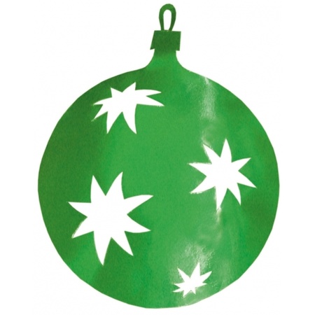 Kerstbal hangdecoratie groen 40 cm van karton