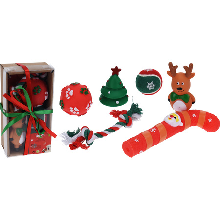 Kerstcadeau voor huisdieren giftbox met speeltjes voor honden 