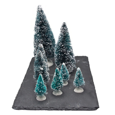 Christmas village parts miniature set of 8x trees