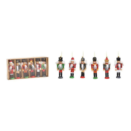 Kersthangers/ornamenten - notenkrakers 6x st - 9 cm - hout