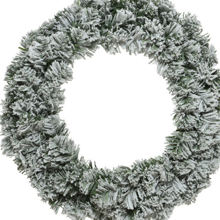 Christmas wreath green with snow 35 cm