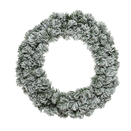 Christmas wreath green with snow 35 cm