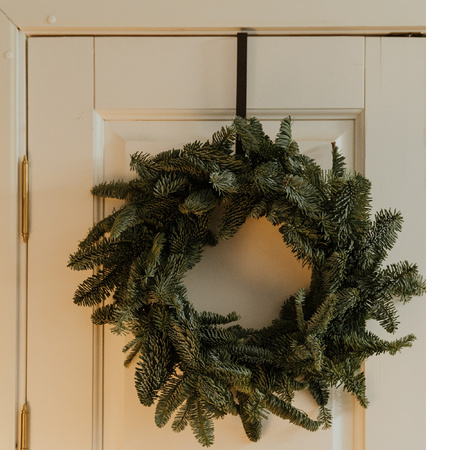 Kerstkrans 35 cm - blauwgroen - met hanger/ophanghaak - kerstversiering