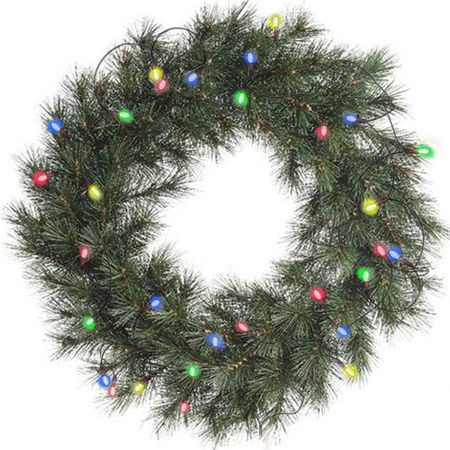 Christmas wreath Malmo 50 cm incl. lights coloured 4m