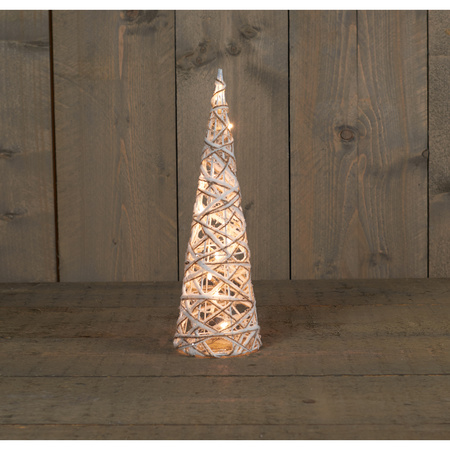 Kerstverlichting figuren Led kegel kerstboom glitter lamp 40 cm met 10 lampjes