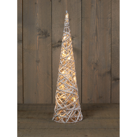 Kerstverlichting figuren Led kegel kerstboom glitter lamp 60 cm met 15 lampjes