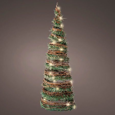 Christmas decoration cone shape tree lamp rotan 60 cm with 40 warm white lights