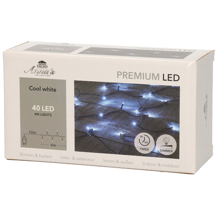 Christmas lights clear white 40 leds with timer and dimmer
