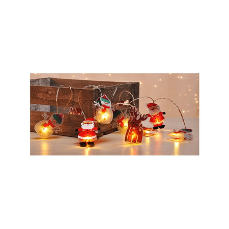 Light strings with christmas figures on battery with 10 lights