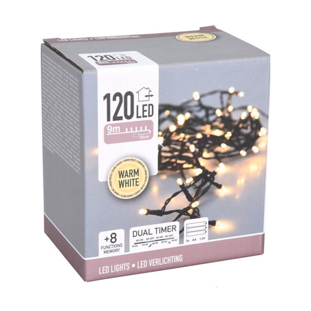 Christmas lights on batteries warm white 120 LED - 900 cm