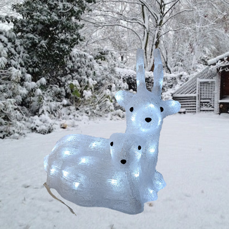 LED christmas figures acryl reindeer 34 x 25 x 34 cm with 40 clear white lights