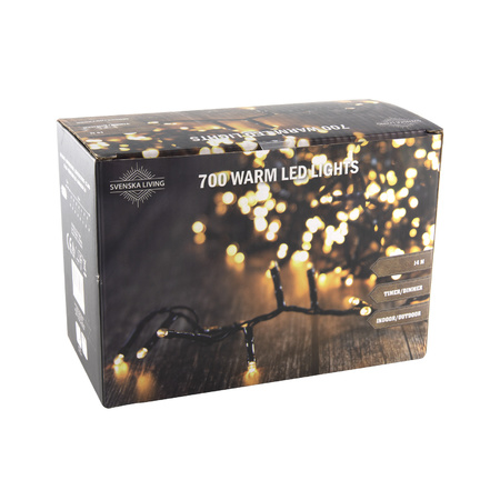 Christmas lights warm white outdoor 700 lights 1400 cm with timer