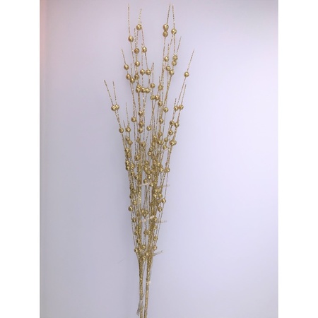 Christmas deco gold glitter artificial branch 76 cm with LED