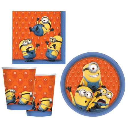Kids party  table set Minions theme 8x persons