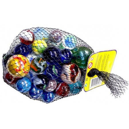 Marble bag with 46 marbles toy set