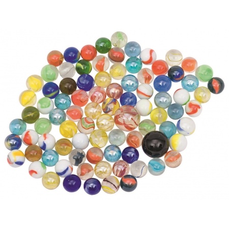 Marbles in net 176 pieces with canvas tote bag 
