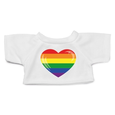 Knuffel teddybeer met Gaypride vlag hart t-shirt 43 cm 