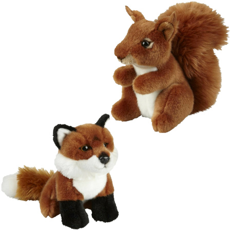 Soft toy animals set Fox and squirrel 18 cm