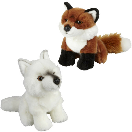 Soft toy animals set fox and wolf 18 cm