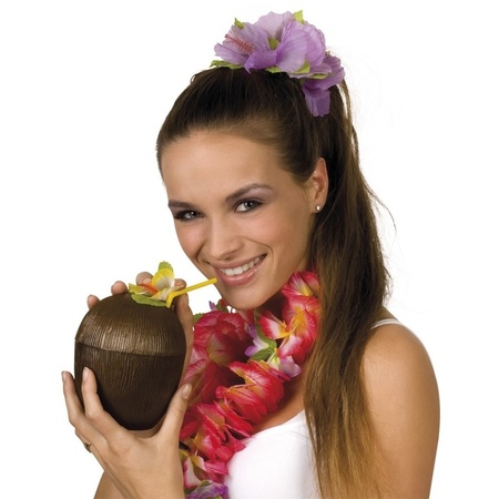 Hawaii party drink cup coconut 12 x 16 cm 400 ml