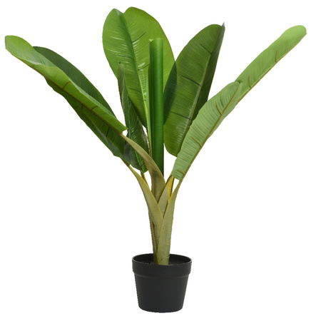 Kunst bananenplant in pot - H75 cm - groen