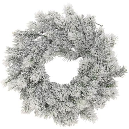 Christmas wreath with snow 35 cm incl. lights coloured 4m