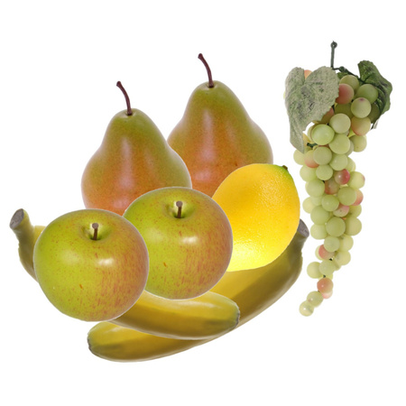 Kunstfruit decofruit - complete set van 8x stuks - 7 tot 28 cm - kleuren mix
