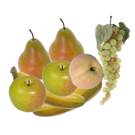 Kunstfruit decofruit - complete set van 8x stuks - 8 tot 28 cm - kleuren mix