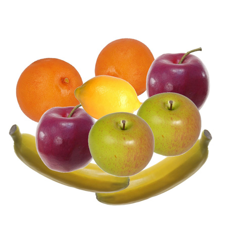 Kunstfruit decofruit - complete set van 9x stuks - 6 tot 18 cm - kleuren mix
