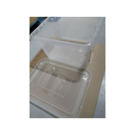 Kunststof opbergbox/opbergdoos wit transparant L58 x B44 x H31 cm stapelbaar