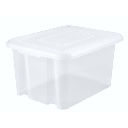 Storage box plastic white L58 x W44 x H31 cm stackable